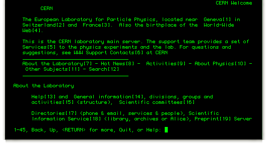 Cern Info Ch The First Universal Line Mode Browser