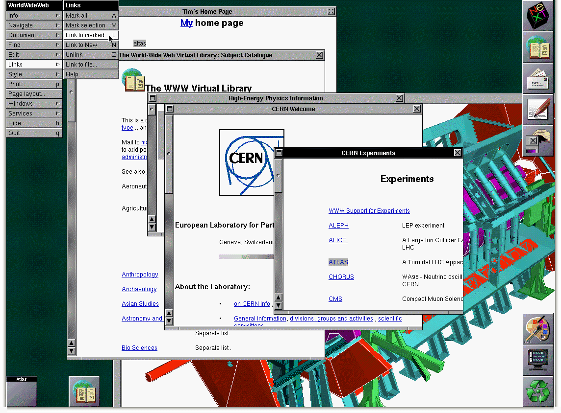 A screen shot of the browser, taken in 1993